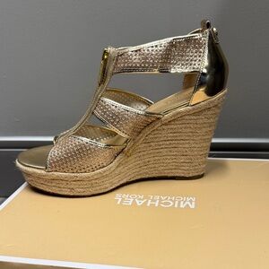 Michael Kors Gold Wedge Sandals